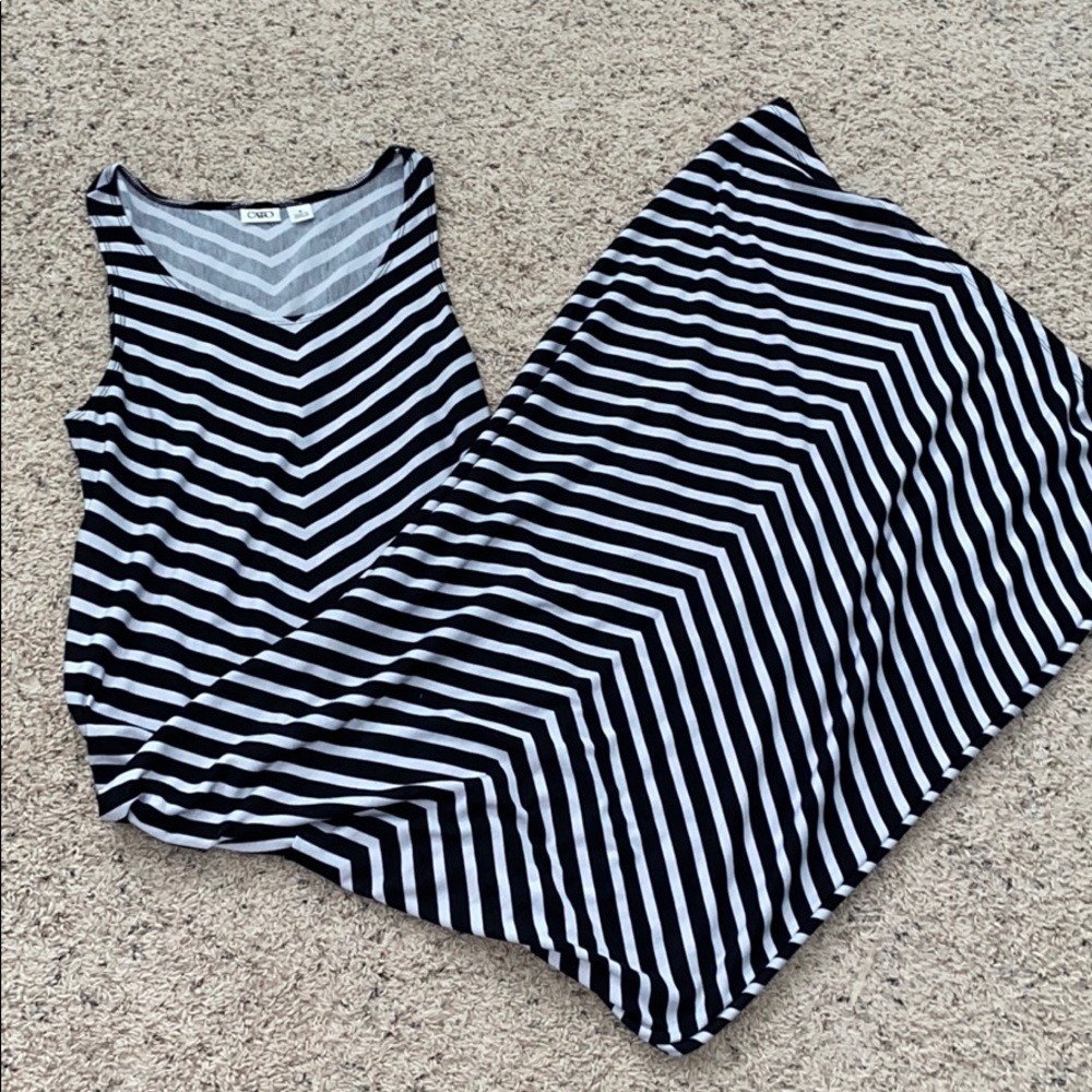 Black striped sun dress